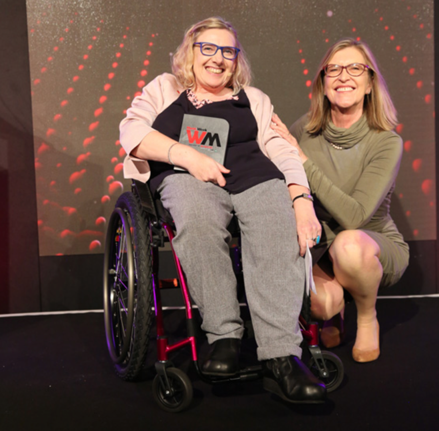 Suzanne Bull MBE, founder of Attitude Is Everything with Alison Wenham OBE, Chief Operating Officer of Blue Raincoat Music. Photo credit: Paul Harries